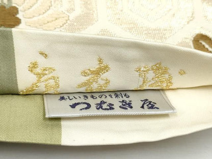平和屋着物●六通柄袋帯　唐衣織　草花文　正絹　逸品　CABF5254hy