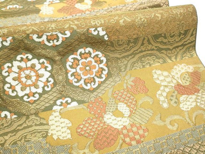 平和屋着物●西陣　川島織物　六通柄　本袋帯　名物裂　花唐草文　金糸　正絹　逸品　CABF5257hy