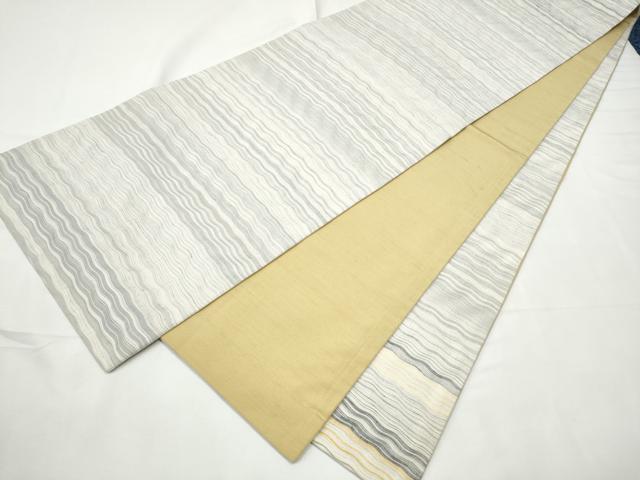 平和屋着物●太鼓柄袋帯　紬地　よろけ縞　正絹　逸品　CABF5258hy 平和屋着物○太鼓柄袋帯 紬地 よろけ縞 正絹 逸品 CABF5258hy