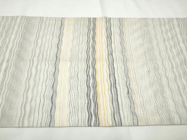 平和屋着物○太鼓柄袋帯 紬地 よろけ縞 正絹 逸品 CABF5258hy