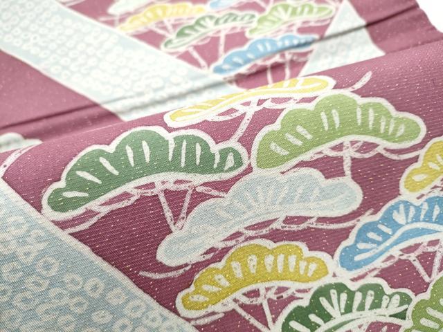平和屋着物●本場大島紬　両面　全通柄袋帯　作家物　手描き　型染め　ろうけつ染　松　正絹　逸品　CABF5260hy