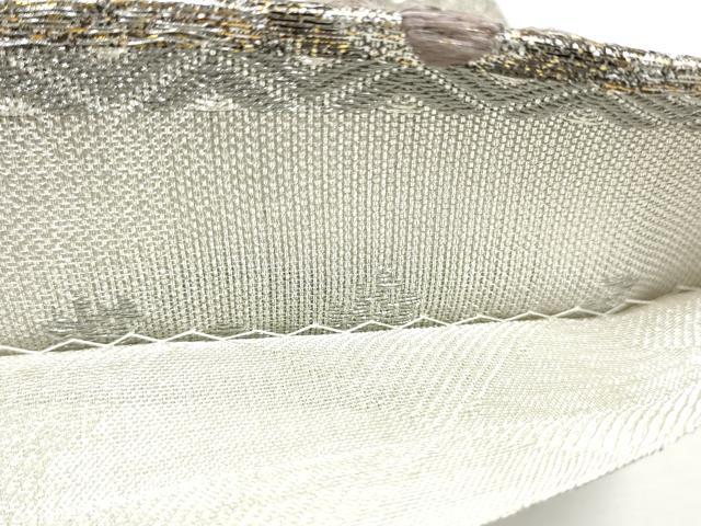 平和屋着物●六通柄袋帯　菱菊文　金銀糸　正絹　逸品　CABF5262hy