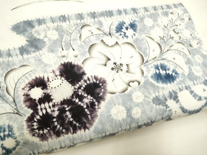平和屋着物●染色作家　小倉淳史　塩瀬　九寸名古屋帯　絞り　辻が花　正絹　逸品　CABF5273hy