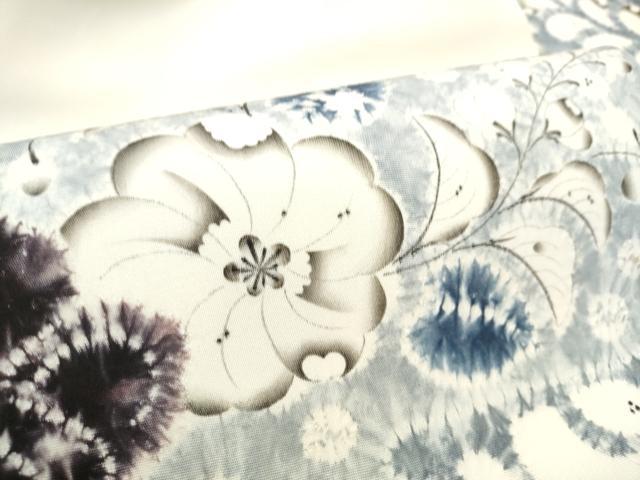 平和屋着物●染色作家　小倉淳史　塩瀬　九寸名古屋帯　絞り　辻が花　正絹　逸品　CABF5273hy 平和屋着物○染色作家 小倉淳史 塩瀬 九寸名古屋帯 絞り 辻が花 正絹