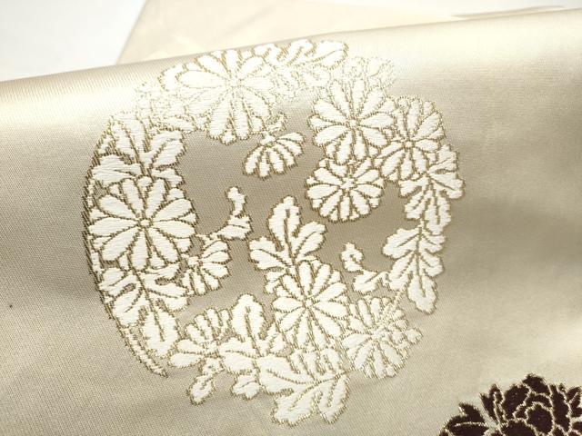 平和屋着物●西陣　川島織物　九寸名古屋帯　唐織　草花丸文　金糸　正絹　逸品　CABF5275hy 平和屋着物○西陣 川島織物 九寸名古屋帯 唐織 草花丸文 金糸 正絹