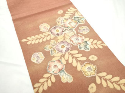 平和屋着物●九寸開き名古屋帯　絞り　辻が花　鬼しぼ縮緬　正絹　逸品　CABF5276hy