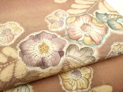 平和屋着物●九寸開き名古屋帯　絞り　辻が花　鬼しぼ縮緬　正絹　逸品　CABF5276hy