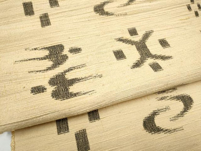 平和屋着物●八寸名古屋帯　紬地　琉球絣文様　正絹　逸品　CABF5277hy