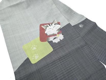 平和屋着物●九寸名古屋帯　猫　色紙重ね文　正絹　逸品　CABF5282hy