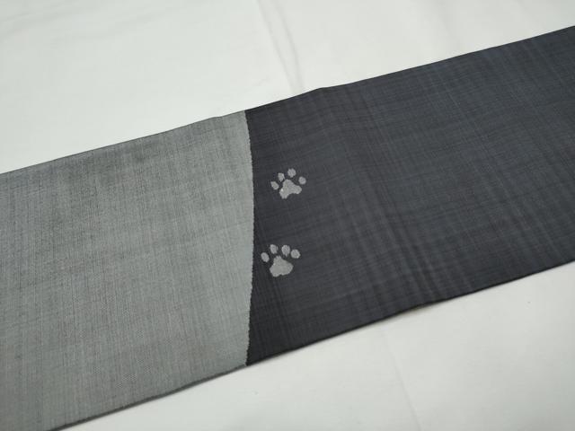 平和屋着物●九寸名古屋帯　猫　色紙重ね文　正絹　逸品　CABF5282hy