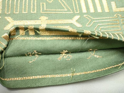 平和屋着物●龍村美術織物　たつむら　九寸名古屋帯　吟寿文　金糸　正絹　逸品　CABF5286hy