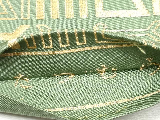 平和屋着物●龍村美術織物　たつむら　九寸名古屋帯　吟寿文　金糸　正絹　逸品　CABF5286hy