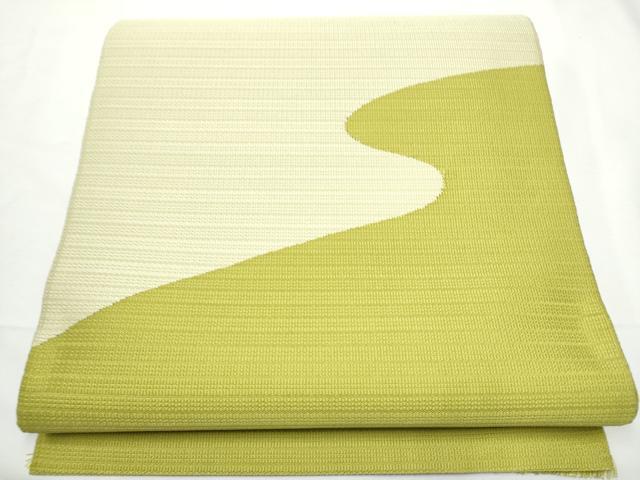 平和屋着物●八寸名古屋帯　すくい織　流水文　正絹　逸品　CABF5294hy