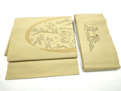 平和屋着物●つけ帯　紬地　鳥獣戯画　健勝苑扱い　正絹　逸品　CABF5304hy
