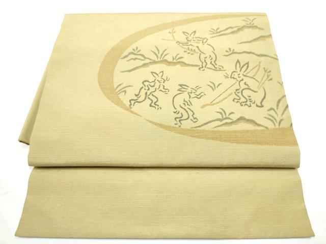 平和屋着物●つけ帯　紬地　鳥獣戯画　健勝苑扱い　正絹　逸品　CABF5304hy