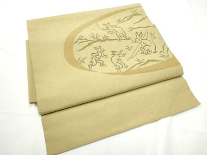 平和屋着物●つけ帯　紬地　鳥獣戯画　健勝苑扱い　正絹　逸品　CABF5304hy