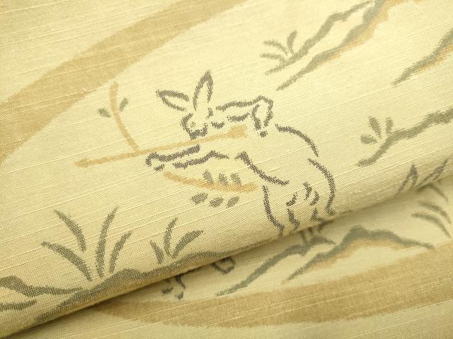 平和屋着物●つけ帯　紬地　鳥獣戯画　健勝苑扱い　正絹　逸品　CABF5304hy