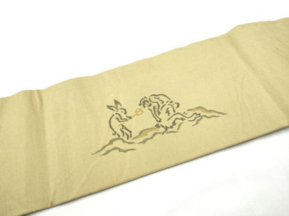 平和屋着物●つけ帯　紬地　鳥獣戯画　健勝苑扱い　正絹　逸品　CABF5304hy