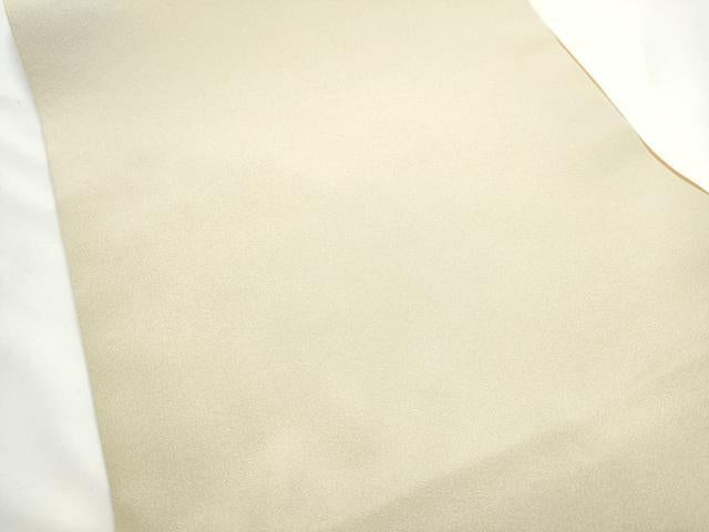 平和屋着物●本加賀友禅作家　柿本市郎　九寸開き名古屋帯　色無地　白像色　ワンポイント　草花文　正絹　逸品　CABF5305hy