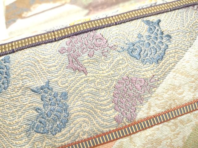 平和屋着物○六通柄袋帯 龍 花唐草文 金糸 正絹 逸品 CABF5307hy