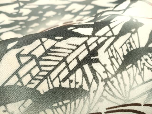 平和屋着物●全通柄袋帯　型染め　流水風景文　正絹　逸品　CABF5308hy