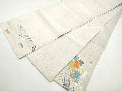 平和屋着物●太鼓柄袋帯　唐織　綴れ　龍松竹梅花文　金糸　正絹　逸品　CABF5309hy