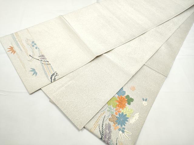平和屋着物●太鼓柄袋帯　唐織　綴れ　龍松竹梅花文　金糸　正絹　逸品　CABF5309hy