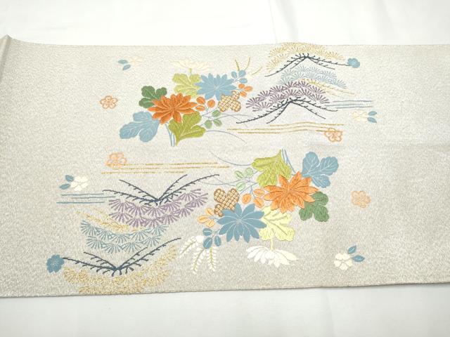 平和屋着物●太鼓柄袋帯　唐織　綴れ　龍松竹梅花文　金糸　正絹　逸品　CABF5309hy
