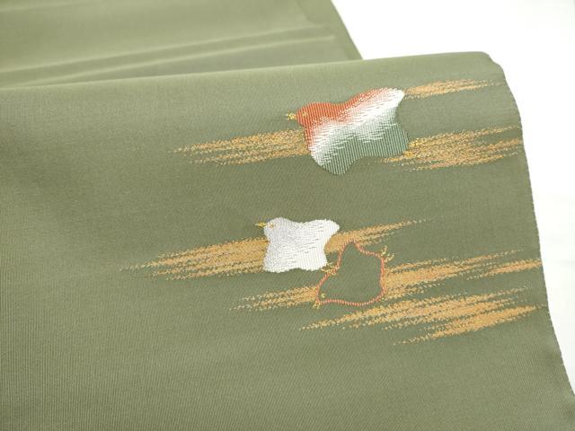平和屋着物●太鼓柄袋帯　すくい織　千鳥文　金銀糸　正絹　逸品　CABF5314hy 平和屋着物○太鼓柄袋帯 すくい織 千鳥文 金銀糸 正絹 逸品 CABF5314hy