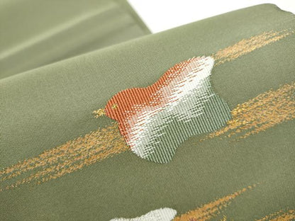 平和屋着物●太鼓柄袋帯　すくい織　千鳥文　金銀糸　正絹　逸品　CABF5314hy