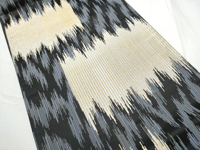平和屋着物●六通柄袋帯　西陣　廣部商事謹製　霞文　金糸　正絹　逸品　CABF5319hy