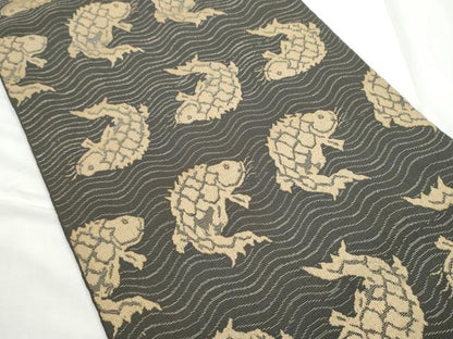 平和屋着物●全通柄　本袋帯　荒磯　正絹　逸品　CABF5320hy