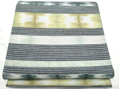 平和屋着物●両面　六通柄袋帯　横段霞文　正絹　逸品　CABF5323hy