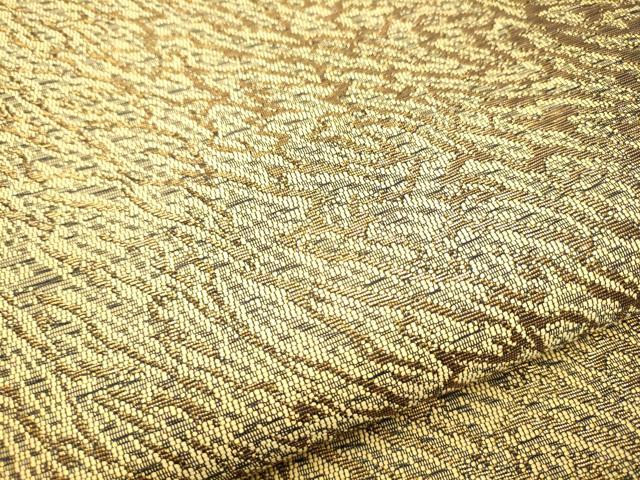 平和屋着物●全通柄袋帯　泥染め　霞文　金糸　正絹　逸品　CABF5329hy
