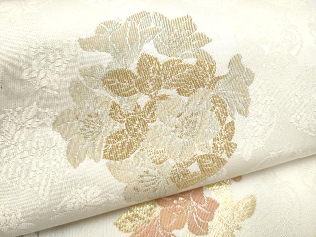 平和屋着物●六通柄袋帯　慶祝　花丸文　金糸　正絹　逸品　CABF5330hy