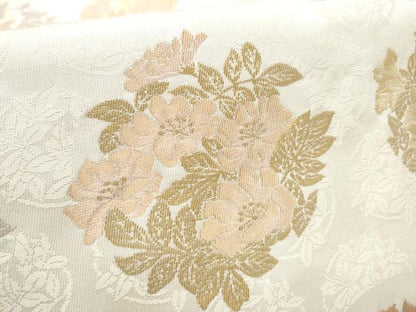 平和屋着物●六通柄袋帯　慶祝　花丸文　金糸　正絹　逸品　CABF5330hy