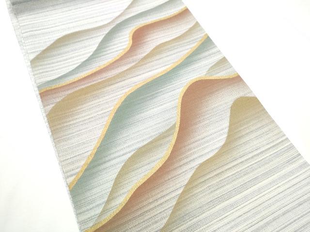 平和屋着物●本塩沢　太鼓柄袋帯　霞文　金彩　正絹　逸品　CABF5344hy