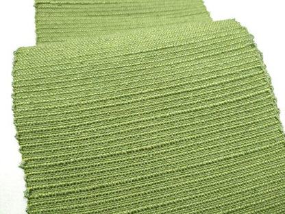平和屋着物●信州紬　半幅帯　色無地　松葉色　正絹　逸品　CABF5351hy