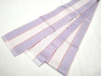 平和屋着物●本場筑前博多織　半幅帯　舞桜間道　正絹　逸品　CABF5357hy