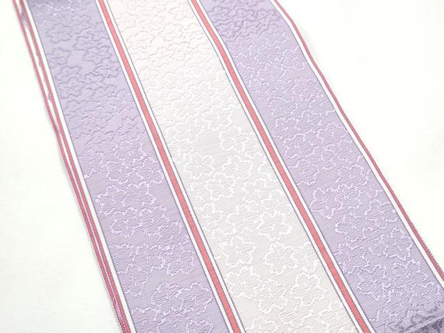 平和屋着物●本場筑前博多織　半幅帯　舞桜間道　正絹　逸品　CABF5357hy