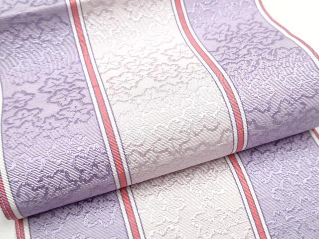 平和屋着物●本場筑前博多織　半幅帯　舞桜間道　正絹　逸品　CABF5357hy