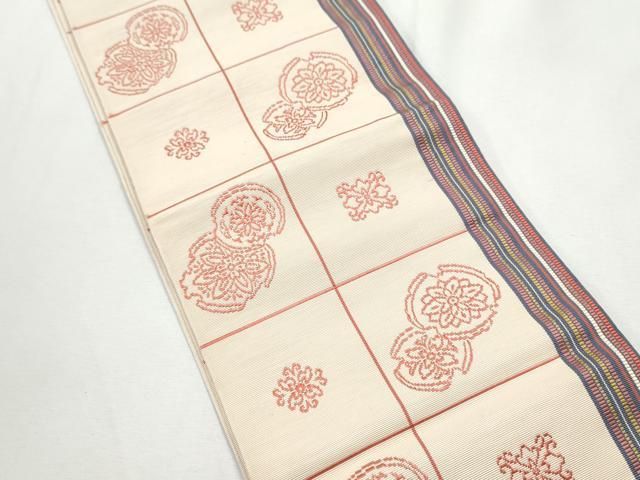 平和屋着物●本場筑前博多織　両面　半幅帯　舞花間道　正絹　逸品　CABF5360hy