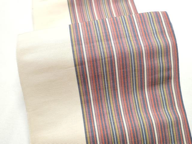 平和屋着物●本場筑前博多織　両面　半幅帯　舞花間道　正絹　逸品　CABF5360hy 平和屋着物○本場筑前博多織 両面 半幅帯 舞花間道 正絹 逸品 CABF5360hy