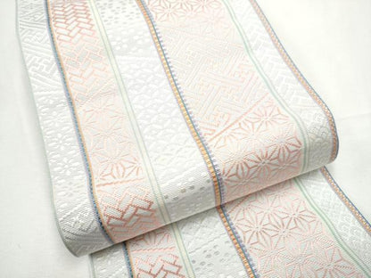 平和屋着物●本場筑前博多織　半幅帯　正絹　逸品　吉祥間道　CABF5362hy