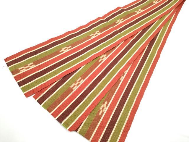 平和屋着物●沖縄県伝統工芸品　八重山ミンサー　手織り　半幅帯　綿　逸品　CABF5365hy　