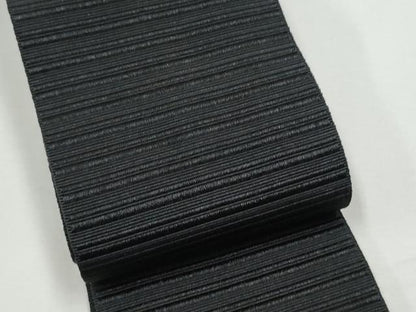 平和屋着物●男性　角帯　横段文　色無地　黒色　CABF5369hy