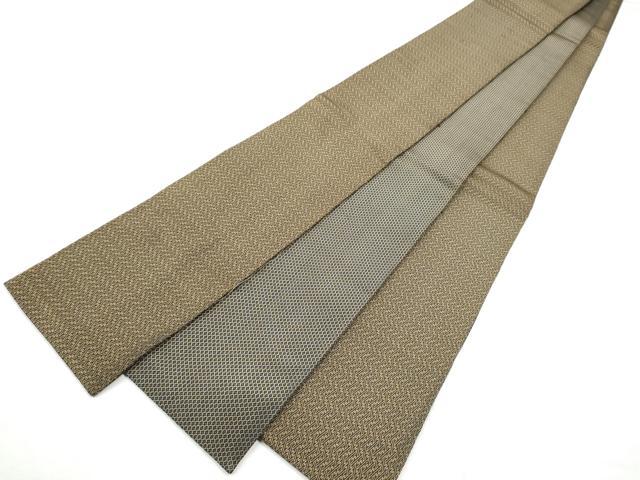 平和屋着物●男性　本場筑前博多織　両面　角帯　紗綾型地紋　正絹　逸品　CABF5379hy