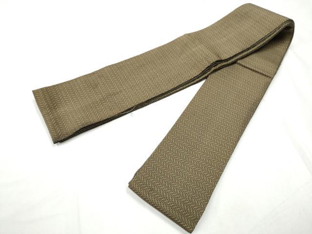 平和屋着物●男性　本場筑前博多織　両面　角帯　紗綾型地紋　正絹　逸品　CABF5379hy
