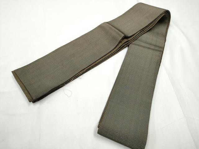 平和屋着物●男性　本場筑前博多織　両面　角帯　紗綾型地紋　正絹　逸品　CABF5379hy