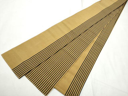 平和屋着物●男性　本場筑前博多織　角帯　縞　正絹　逸品　CABF5399hy